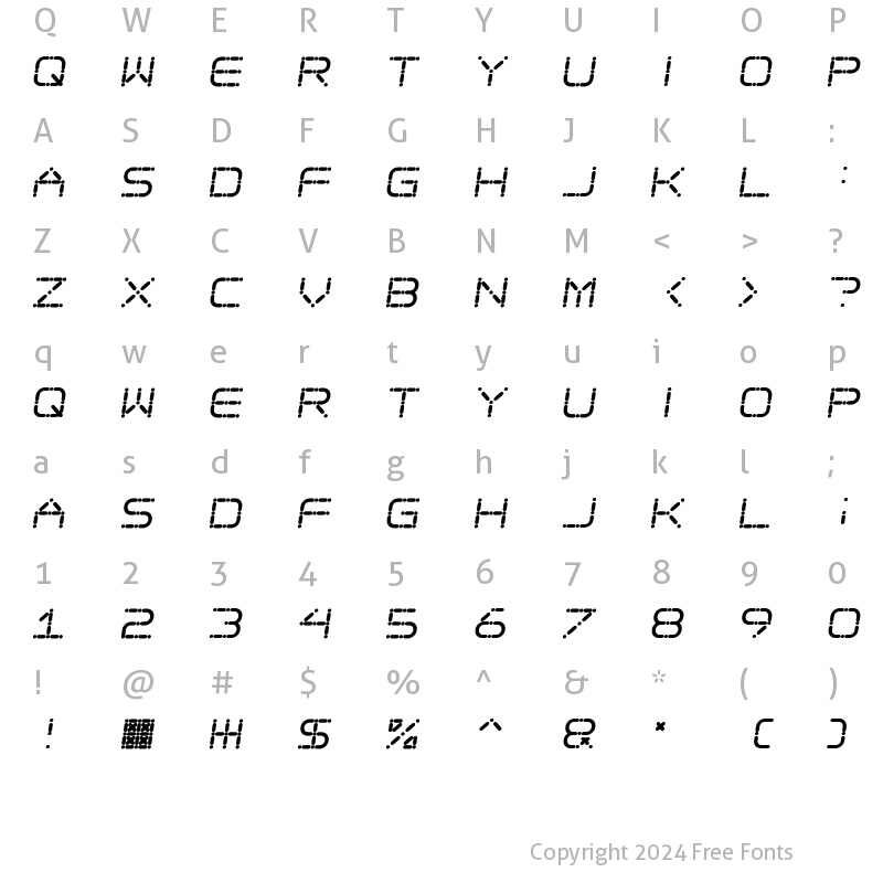 Character Map of Ego trip Skew Regular