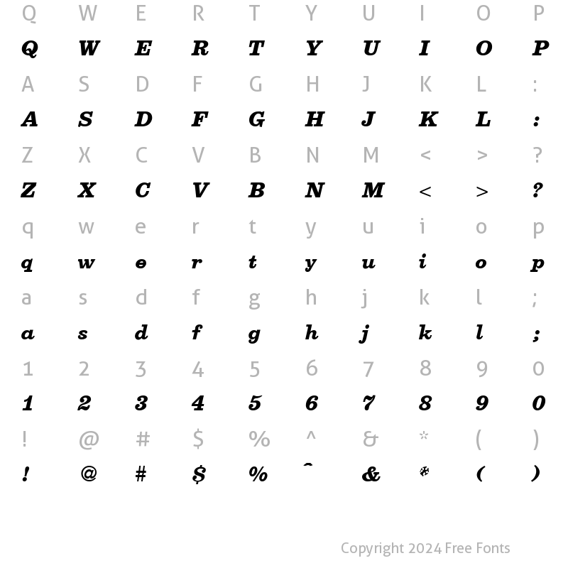 Character Map of Egoist BoldItalic