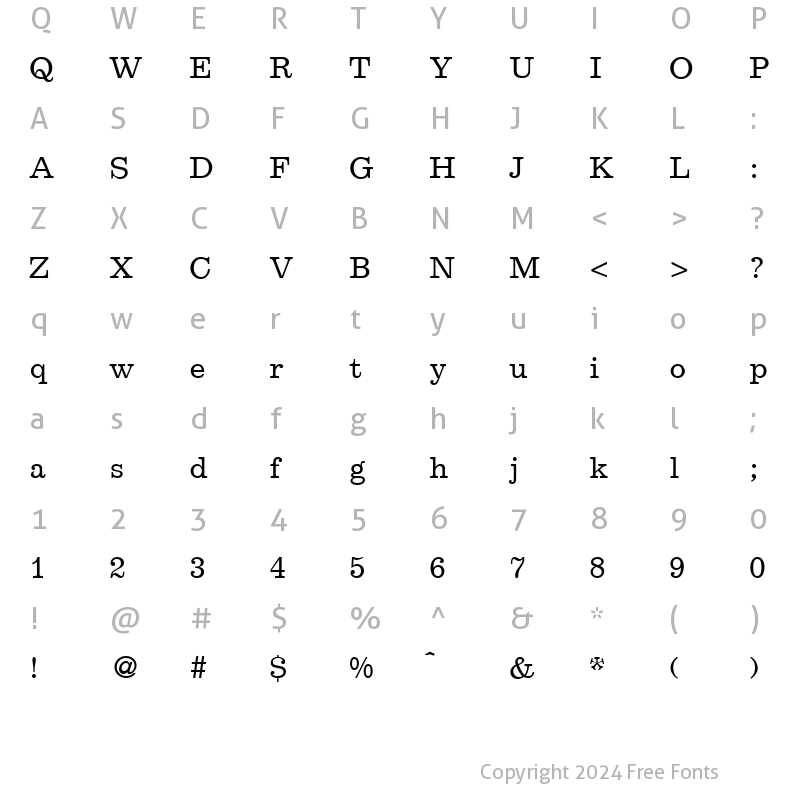 Character Map of Egoist Regular