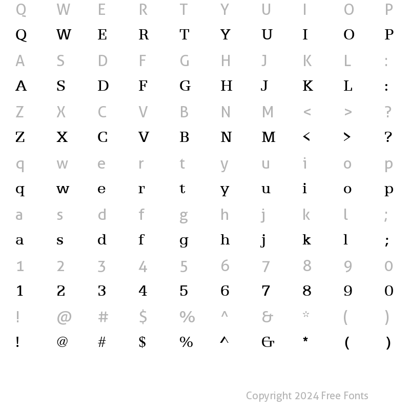 Character Map of EgpytianTextM Regular