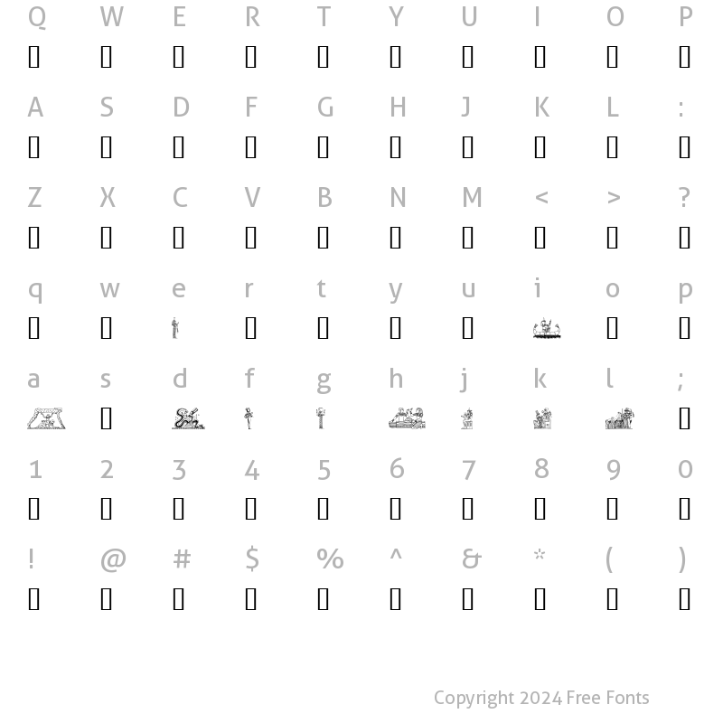 Character Map of Egypt Regular