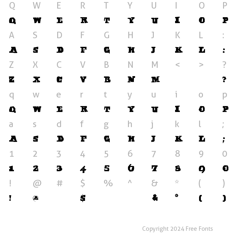 Character Map of EgyptAxt Regular