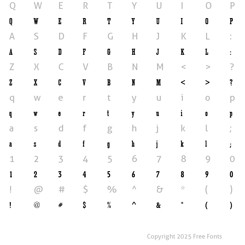 Character Map of EgyptienneDMedCon Regular
