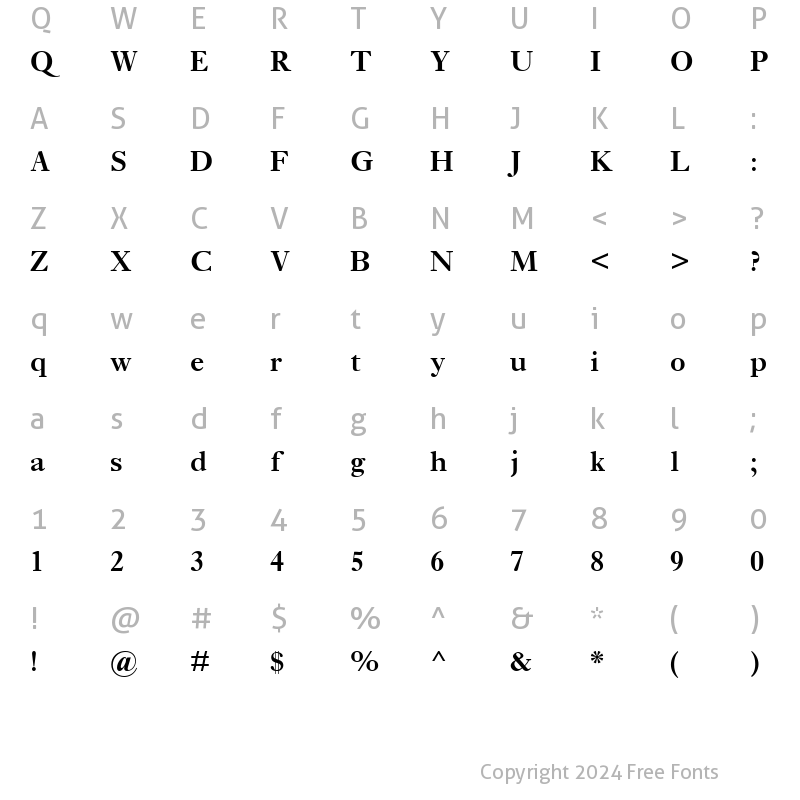 Character Map of EhrhardtMT-SemiBold Semi Bold