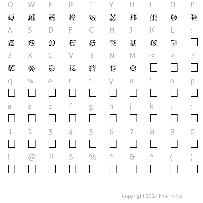 Character Map of EileenCapsBlack Normal