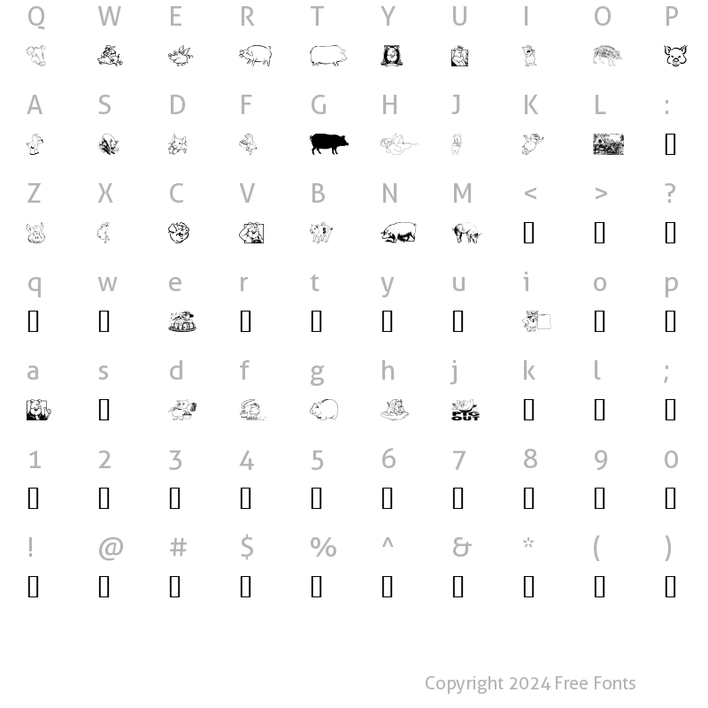 Character Map of Ein Schwein Regular