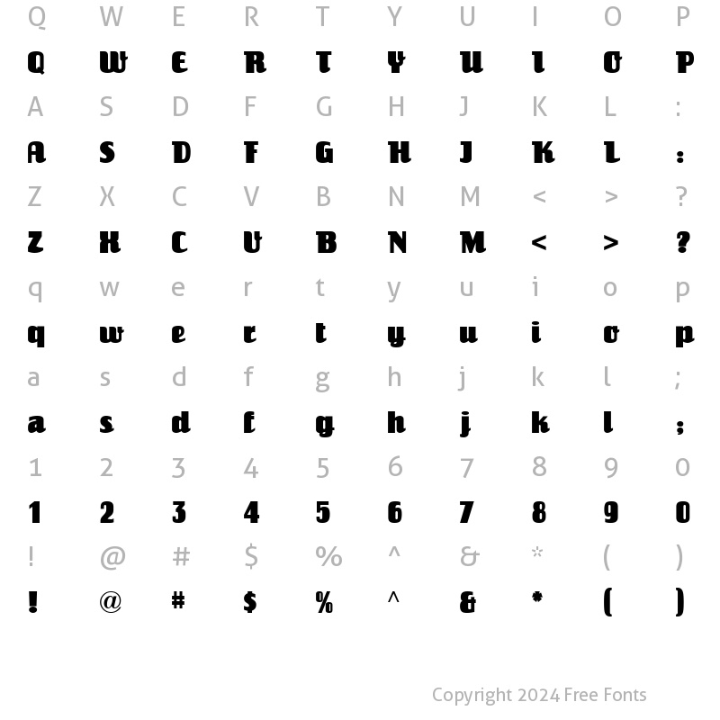 Character Map of Einhorn ICG Regular