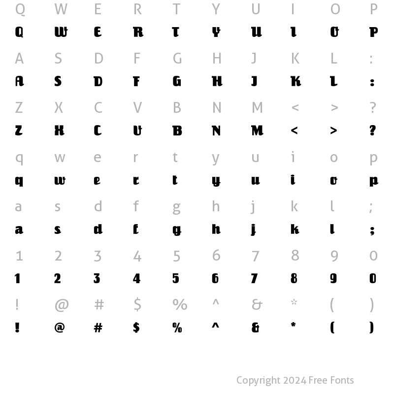 Character Map of Einhorn Std Regular