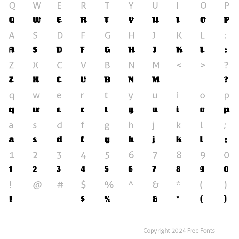 Character Map of EinhornEF Regular