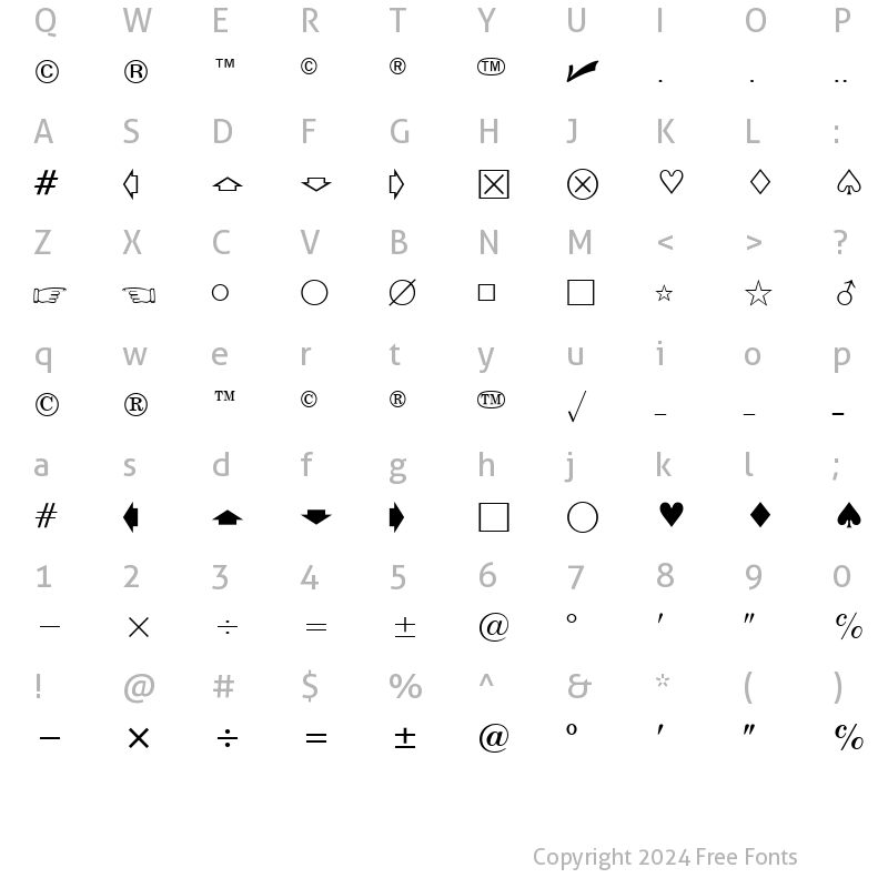 Character Map of Eisago News SSi Regular