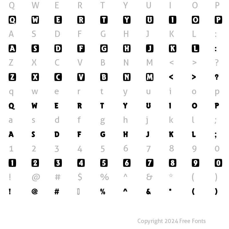 Character Map of EitokuIniD Regular