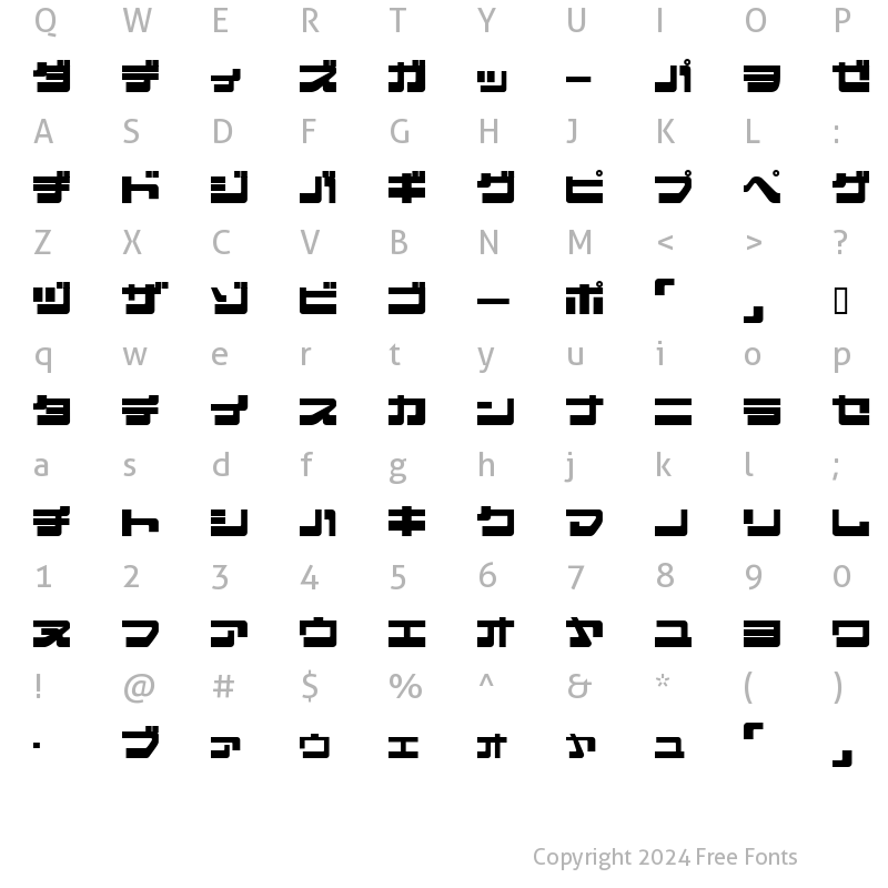 Character Map of EjectJap Remix