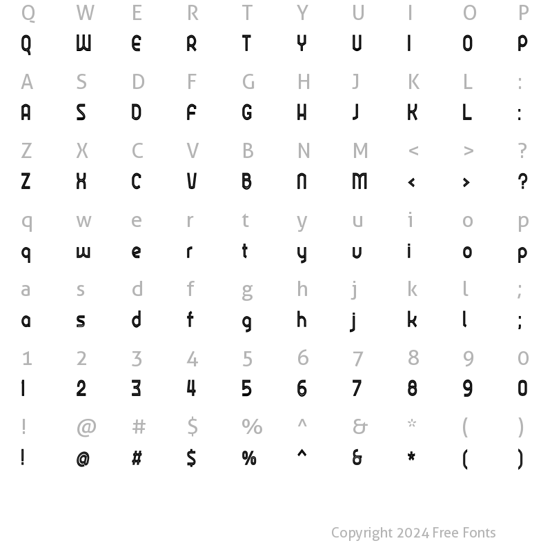 Character Map of Ekela Punch Bold Condensed