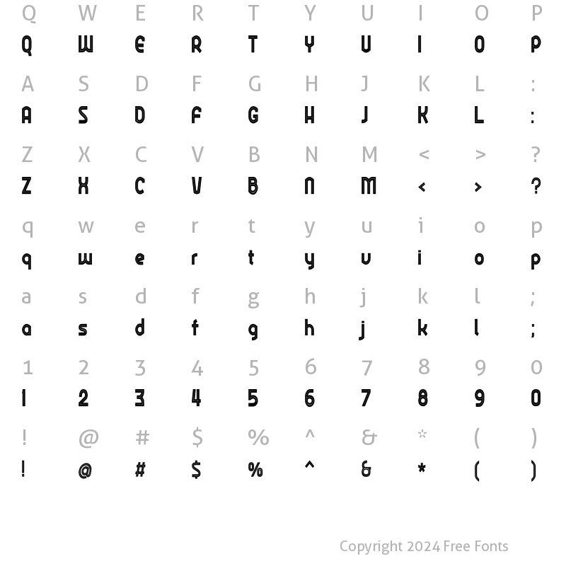 Character Map of Ekela Punch Heavy Condensed