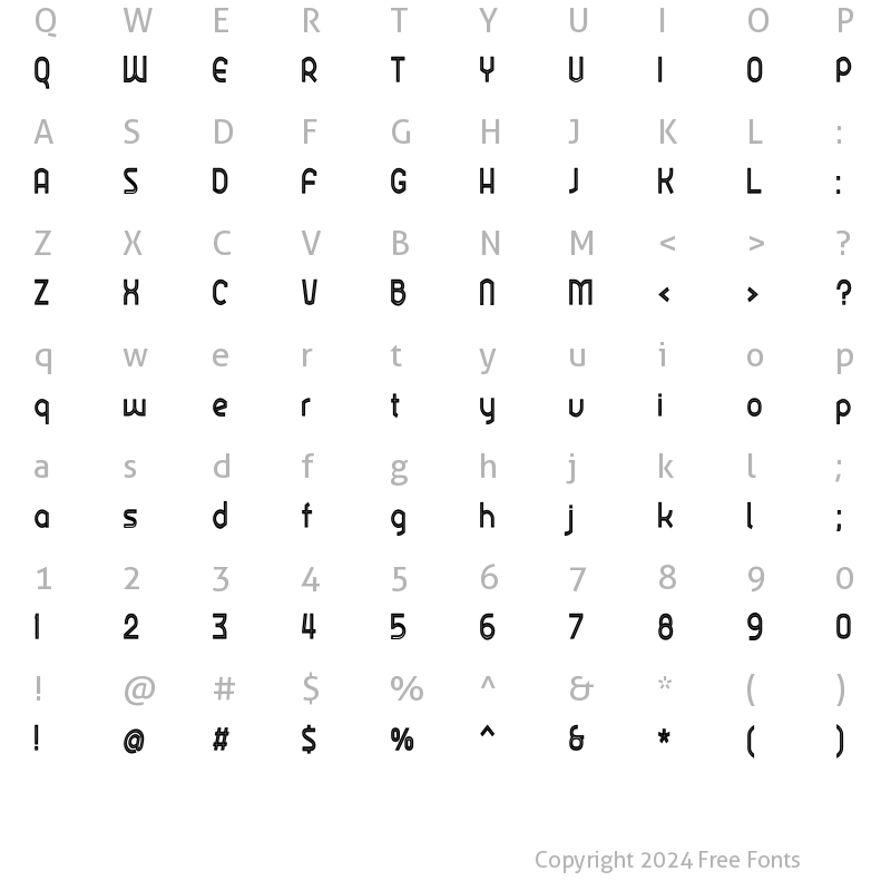 Character Map of Ekela Punch SemiBold Condensed