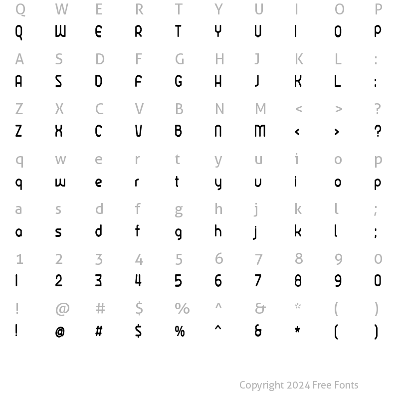 Character Map of Ekela Round Medium Condensed