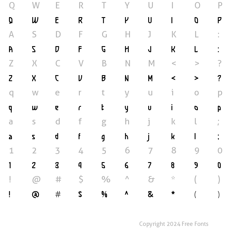 Character Map of Ekland Regular