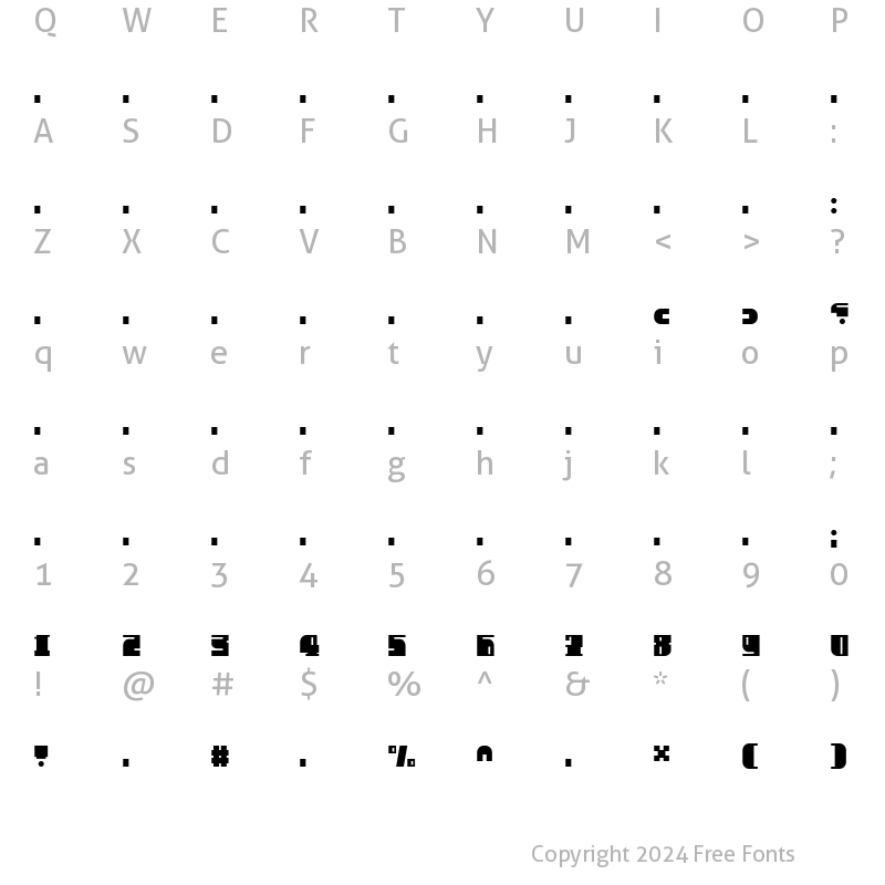 Character Map of Ekleel Regular