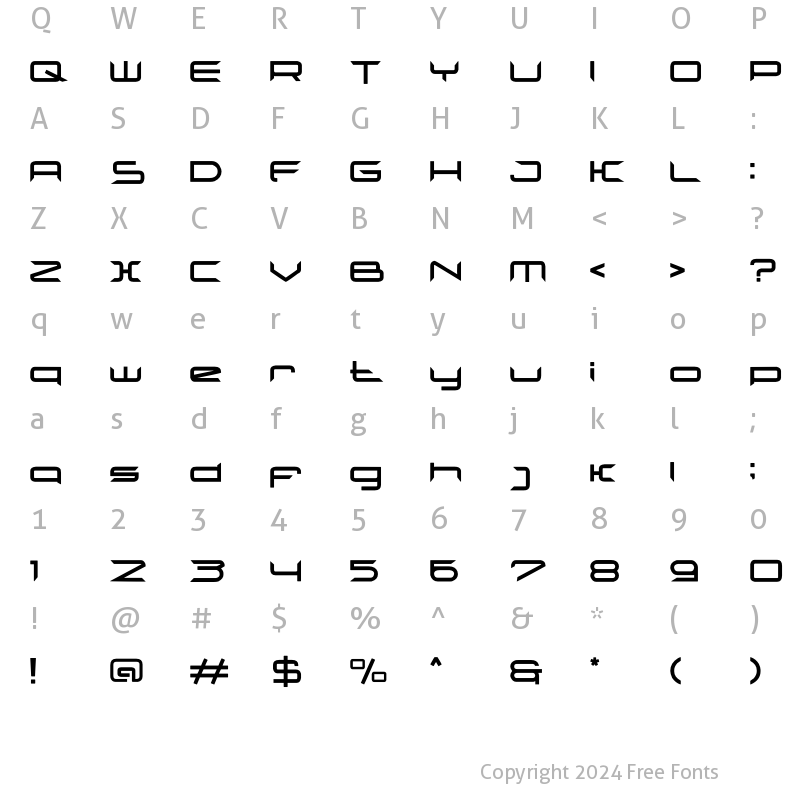 Character Map of Ekoleb Regular