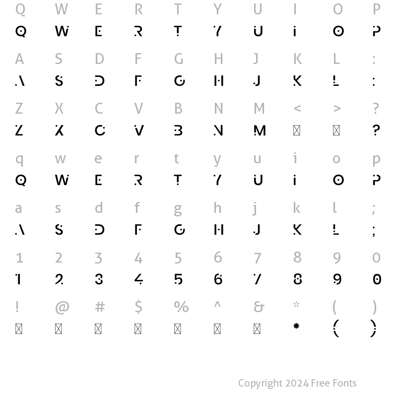 Character Map of EkorsNonCommercial Regular