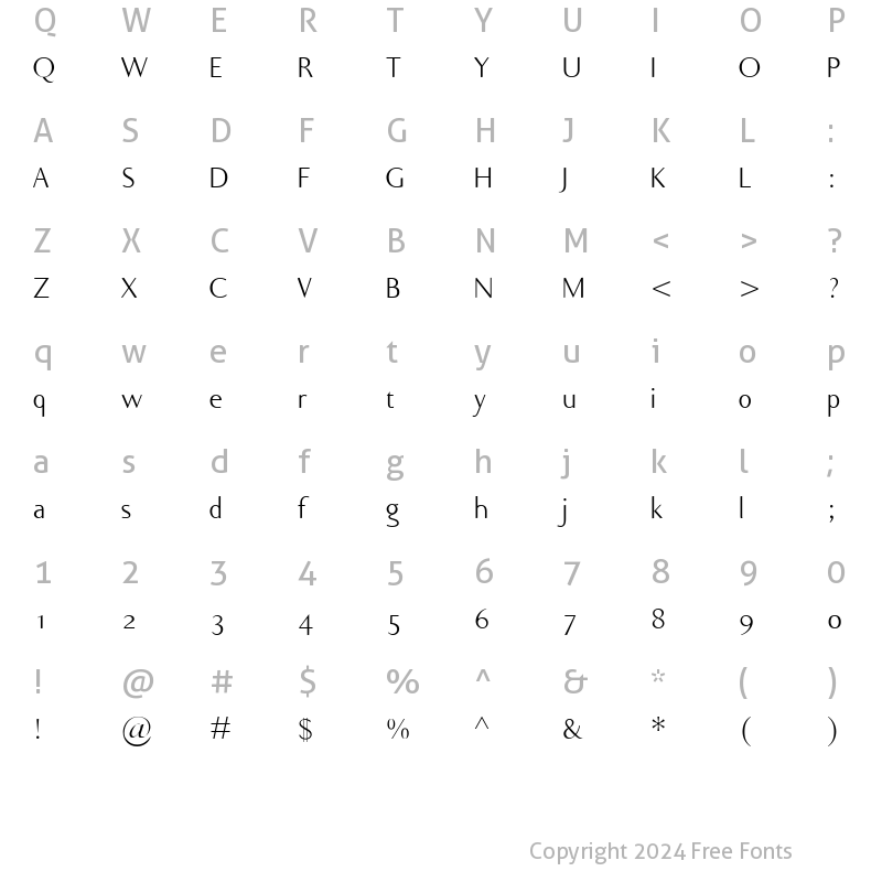 Character Map of Ela Sans Light Regular