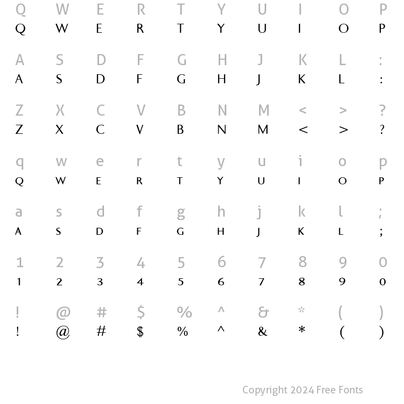 Character Map of Ela Sans Plain Caps Regular