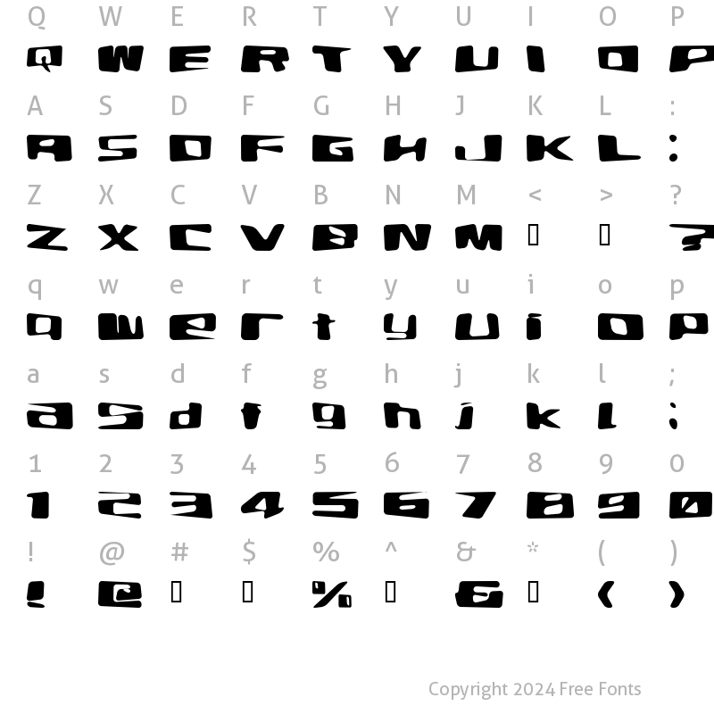 Character Map of eLab Regular