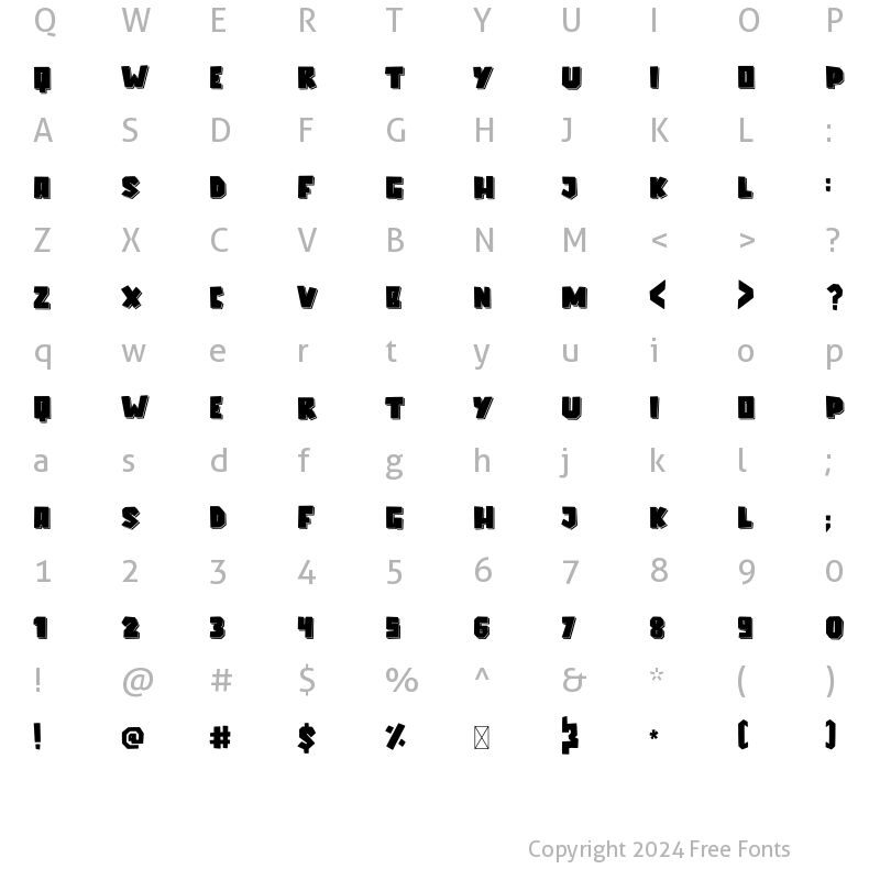 Character Map of Elcatraz Shadow