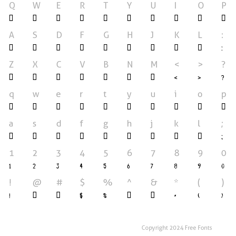 Character Map of Eldad Regular