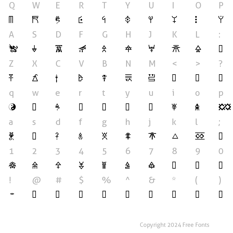 Character Map of Eldar Regular