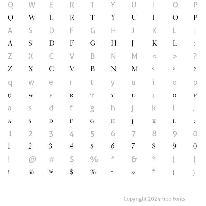 Character Map of EldoradoDisplay SC Roman