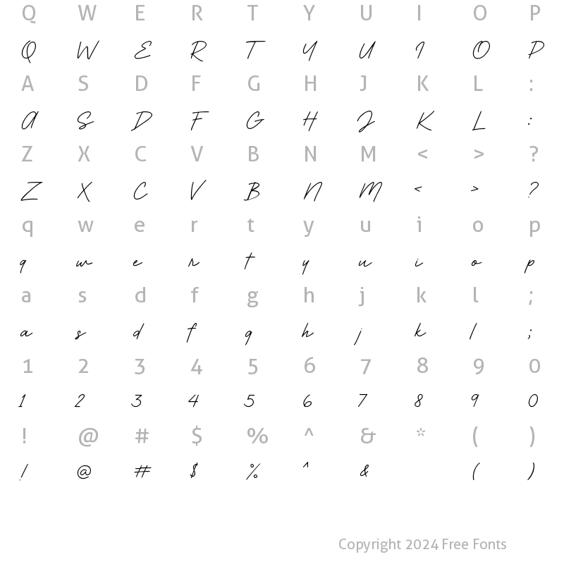 Character Map of Eleanor Rigby Regular