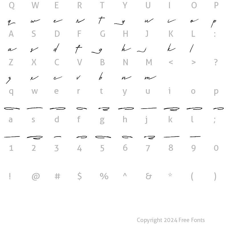 Character Map of Eleanor Rigby Strained Swashes Regular