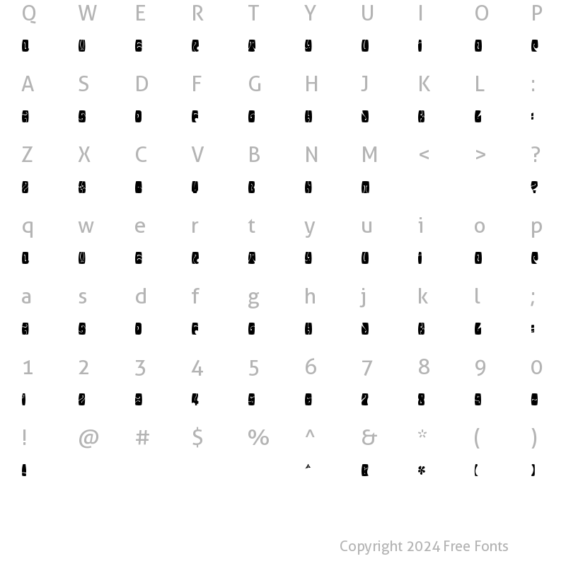 Character Map of Electorate Boogaloo Regular