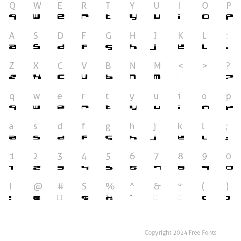 Character Map of Electro Bazar Regular