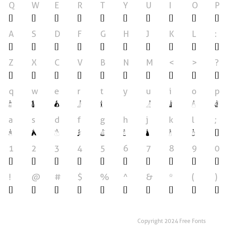 Character Map of Elegance Regular