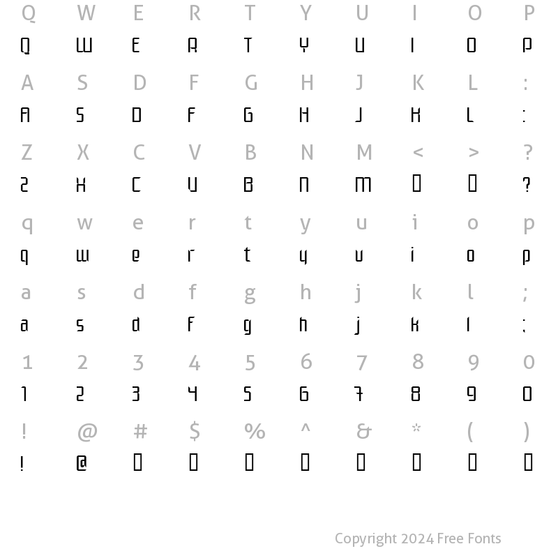 Character Map of Elegante Normal