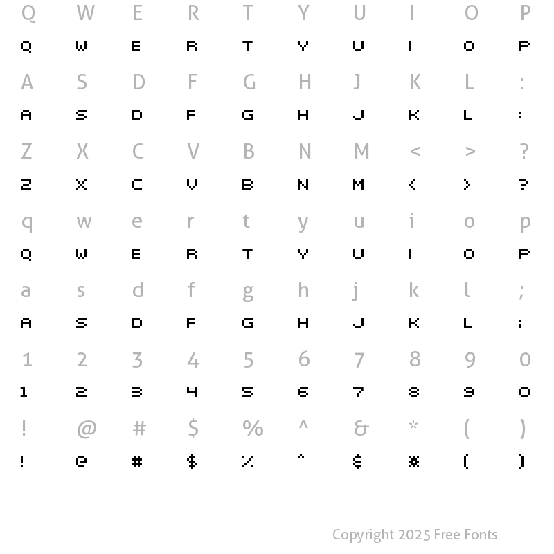 Character Map of elektr_02_5 Regular