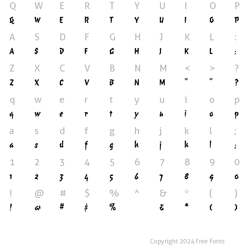 Character Map of Elektrix Bold