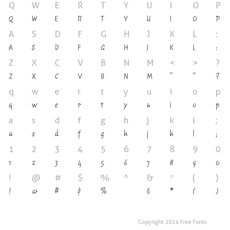 Character Map of Elektrix-Light Light