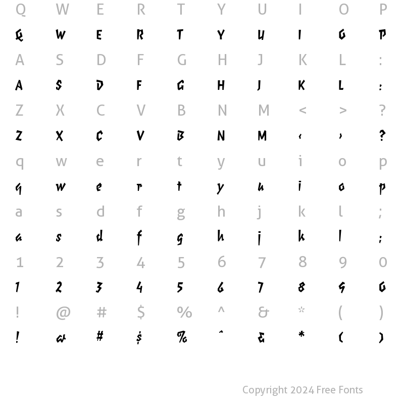 Character Map of ElektrixBoldLining Bold