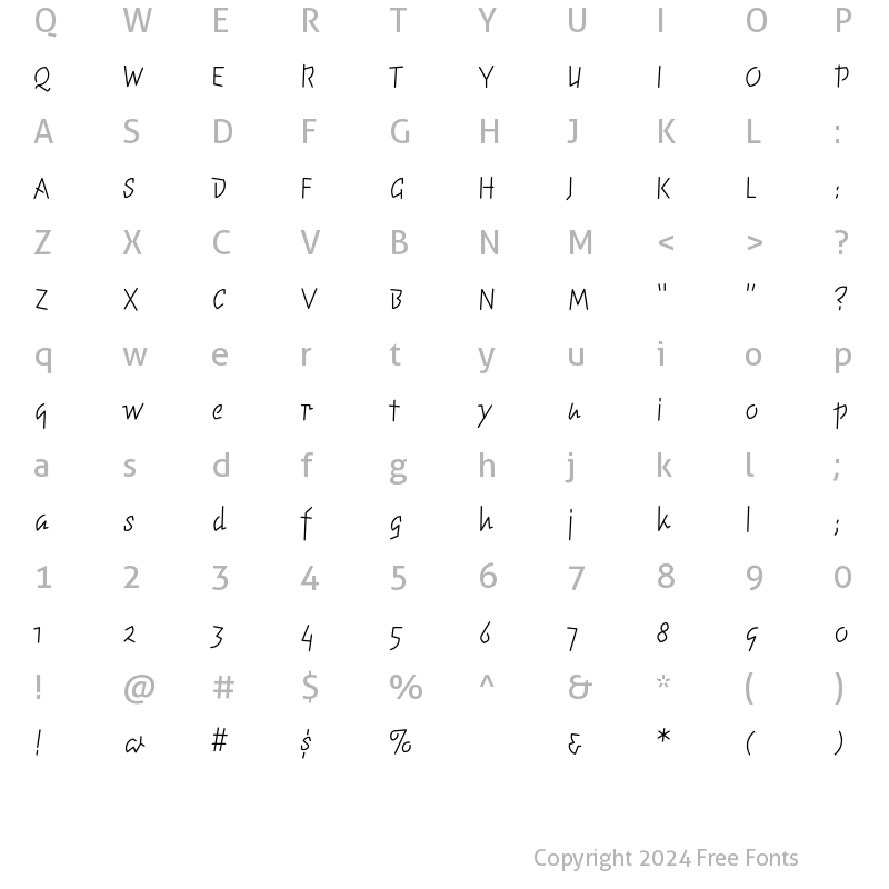 Character Map of ElektrixLight Regular