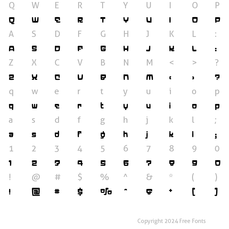 Character Map of Elektron Bold