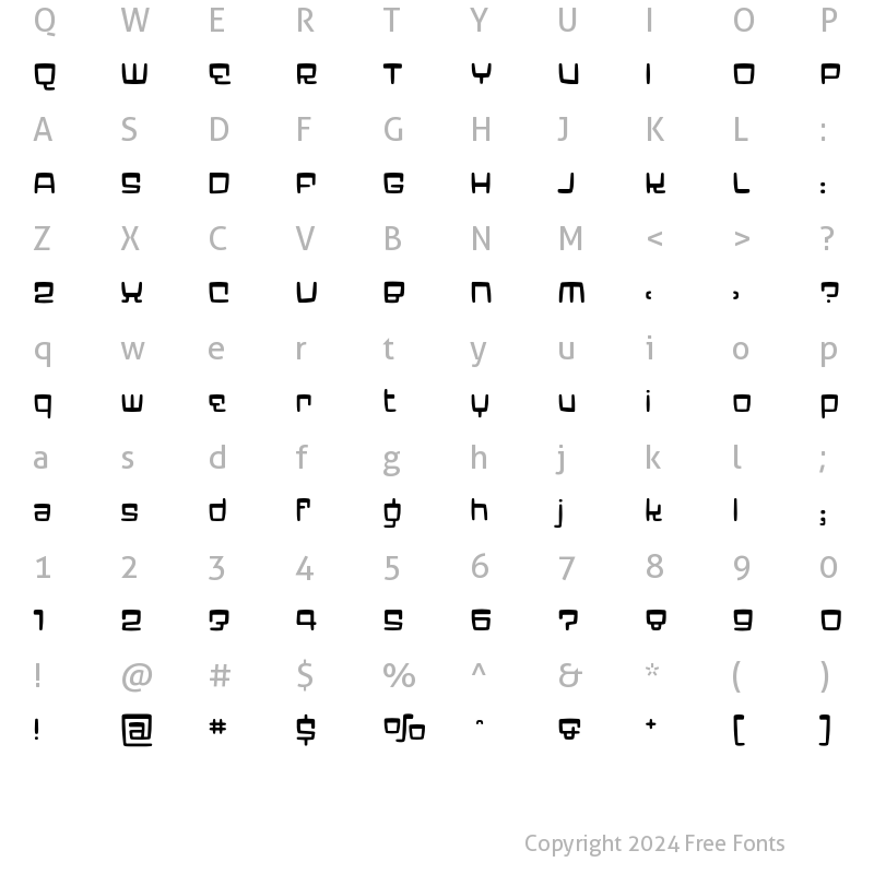 Character Map of Elektron Light Regular