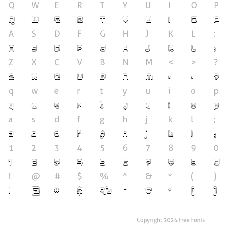 Character Map of Elektron Shaded Regular