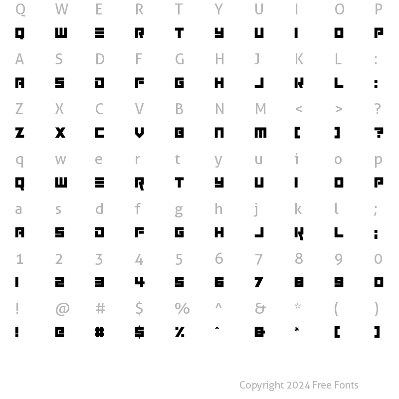 Character Map of Elektronik Regular