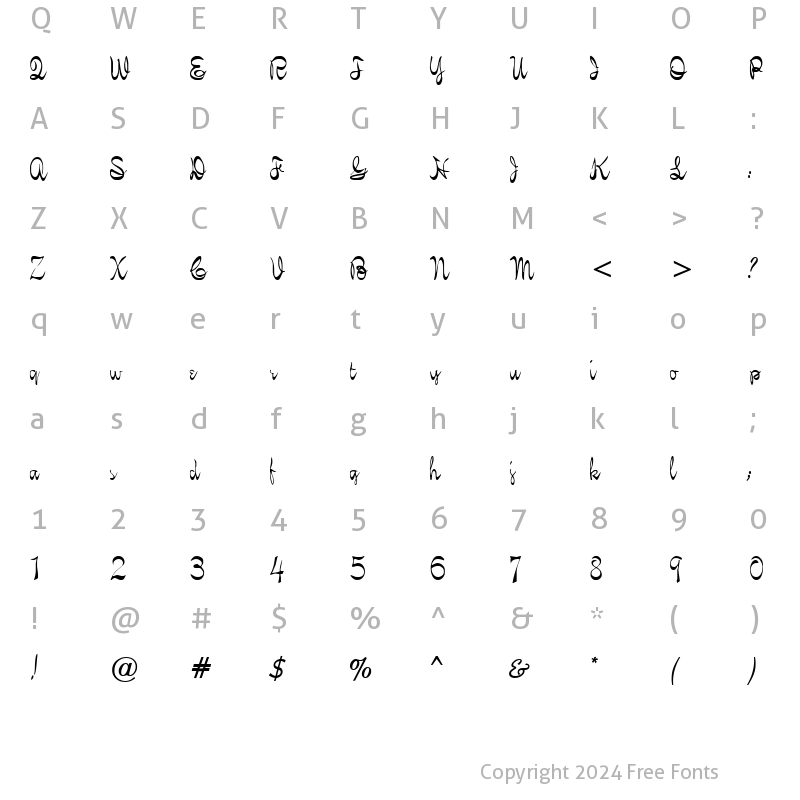 Character Map of Eleven Regular