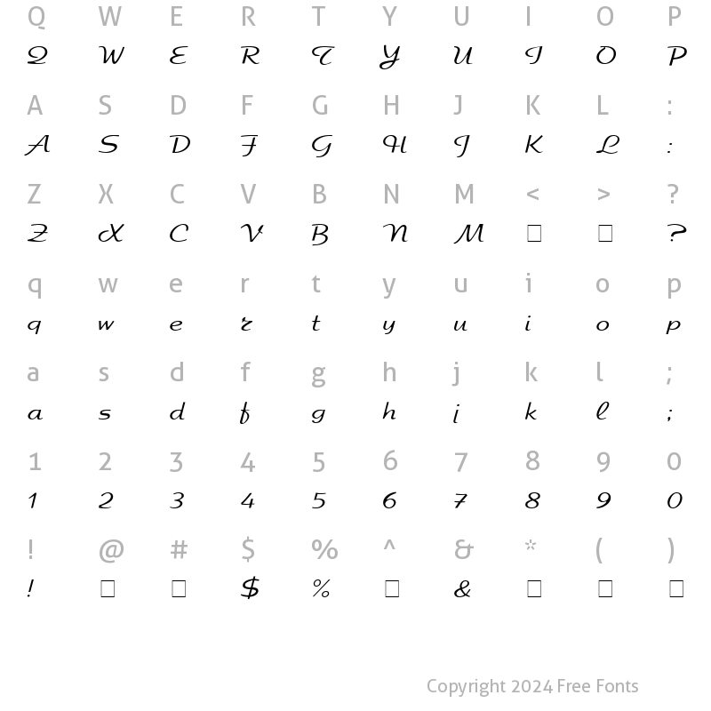 Character Map of ElfringElite-Light Regular