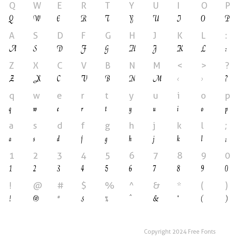 Character Map of ElGar Cn Regular