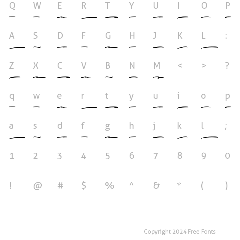 Character Map of Elisabeth Swashes